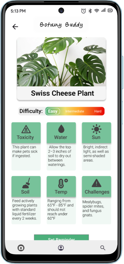 Botany Buddy Android Care Tips
