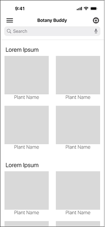 Botany Buddy iOS Home