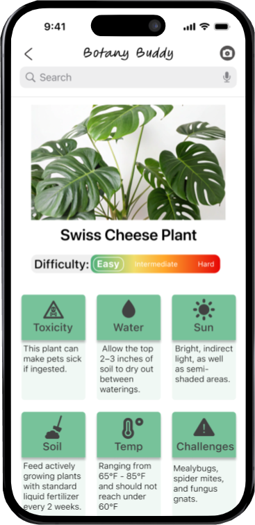 Botany Buddy iOS Care Tips