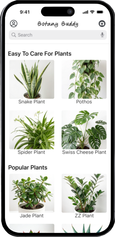 Botany Buddy iOS Home