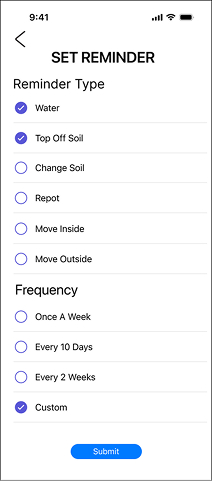 Botany Buddy iOS Reminder