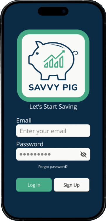 Savvy Pig Mockup Login